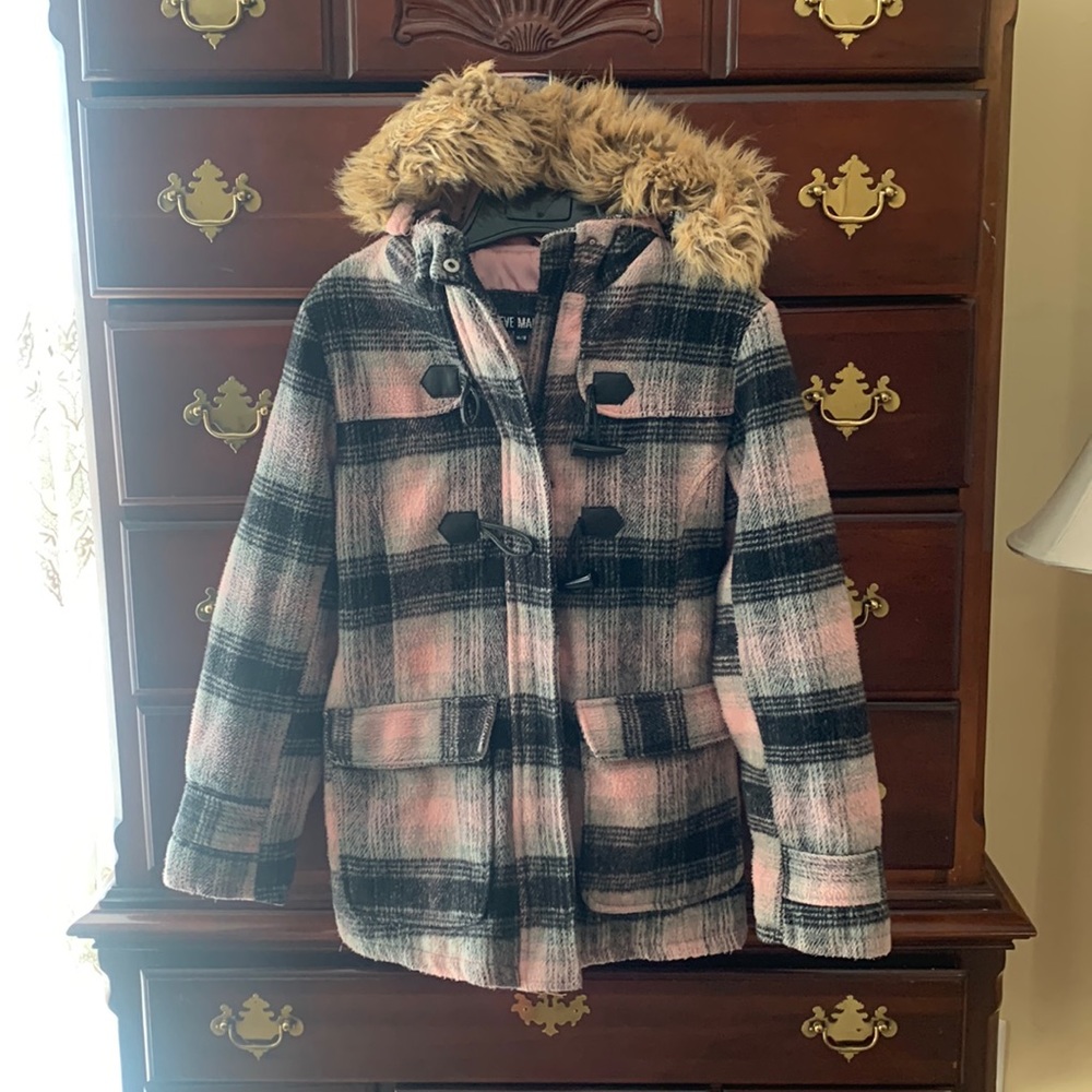Girls Size 14/16 Pea Coat with fur hoodie
